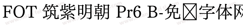 FOT 筑紫明朝 Pr6 B字体转换